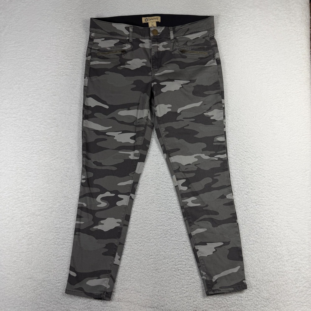 Democracy Ab Technology Ankle 14 (35x27) Zip Pockets Camo Skinny Jeans Grey